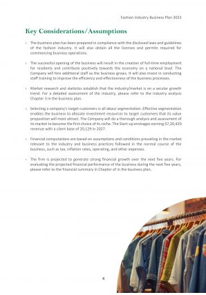 Fashion Industry Business Plan 2023 Pdf Word Document Professionally Attractive