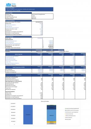 Financial Statements And Valuation For Gym Personal Training Business Plan In Excel BP XL