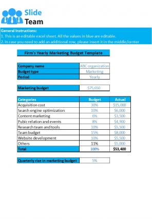 Firms Budget Template Excel Spreadsheet Worksheet Xlcsv XL Bundle V Downloadable Researched