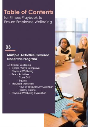 Fitness Playbook To Ensure Employee Wellbeing Report Sample Example Document