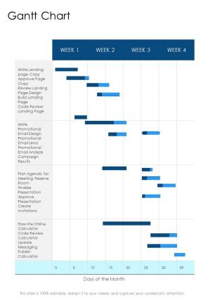Gantt Chart Copywriting Proposal Template One Pager Sample Example Document