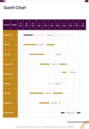 Gantt Chart Entertainment Project Proposal One Pager Sample Example Document