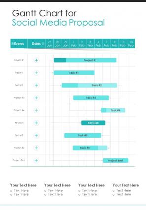 Gantt Chart For Social Media Proposal One Pager Sample Example Document