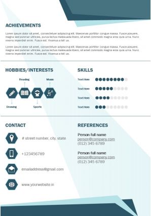 Graphic Designer Curriculum Vitae Business Resume A4