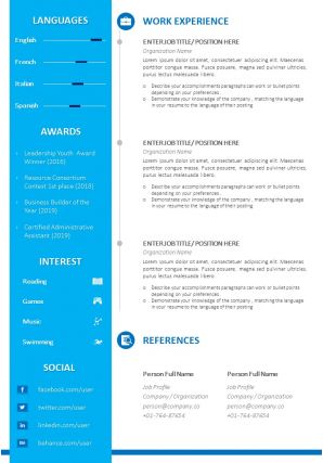 Graphic designer resume cv powerpoint presentation template