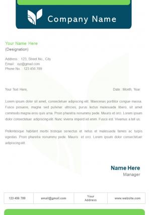 Green environment letterhead design template