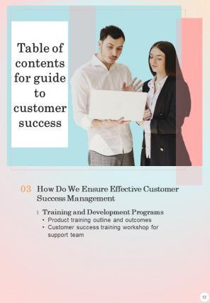 Guide To Customer Success Report Sample Example Document