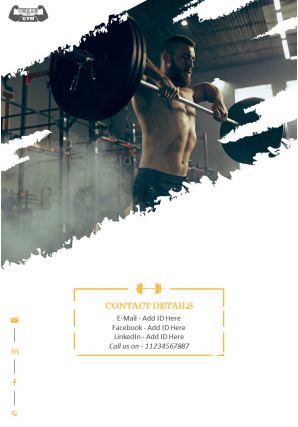 Gym facilities four page brochure template