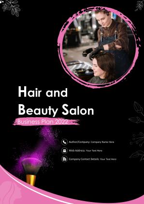 Hair And Beauty Salon Business Plan Pdf Word Document Hair And Beauty Salon Business Plan A4 Pdf Word Document