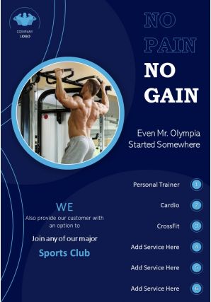 Health and fitness promotion two page brochure flyer template