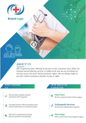 Healthcare marketing four page brochure template