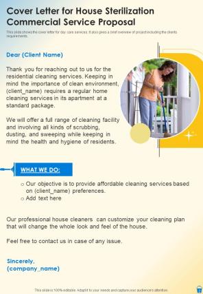 House Sterilization Commercial Service Proposal Report Sample Example Document