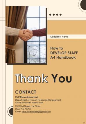 How To Develop Staff A4 Handbook HB V Engaging