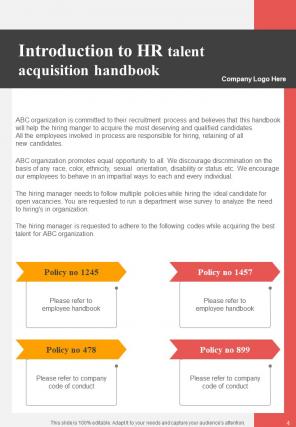 HR Talent Acquisition Guide Handbook For Organization HB Unique Researched