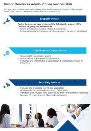 Human resources administration services stats presentation report infographic ppt pdf document