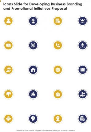 Icons Slide For Developing Business Branding And Promotional Initiatives Proposal