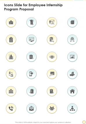 Icons Slide For Employee Internship Program Proposal One Pager Sample Example Document