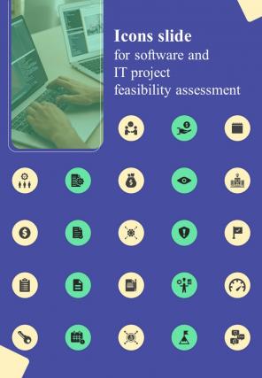 Icons Slide For Software And IT Project Feasibility Assessment One Pager Sample Example Document