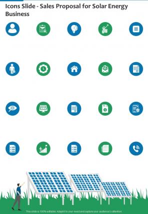 Icons Slide Sales Proposal For Solar Energy Business One Pager Sample Example Document