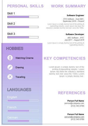 Impressive visual resume design for applying for job
