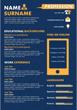 Infographic resume design template with educational background