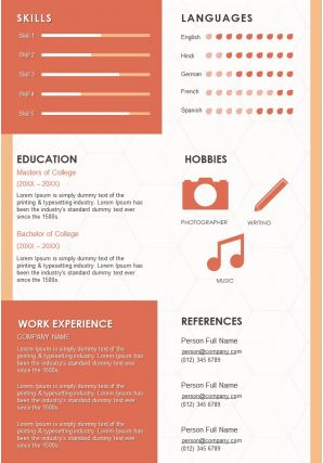 Inspiring resume design a4 template to introduce yourself