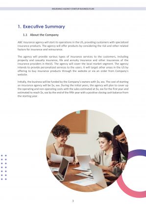 Insurance Agency Startup Business Plan Pdf Word Document