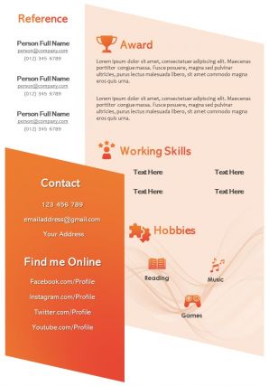 Interactive resume visual template for self introduction