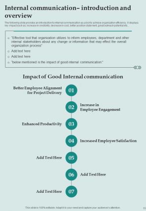 Internal Communication Guide And Best Practices Playbook Report Sample Example Document