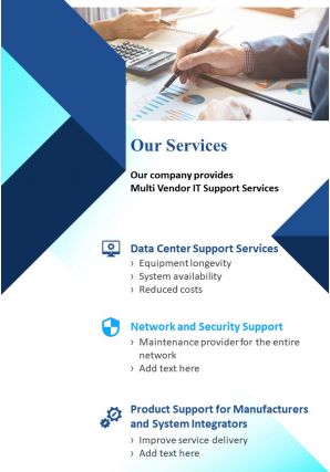 It services four page brochure template