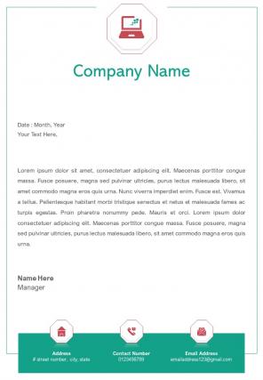 Laptop repair shop letterhead design template