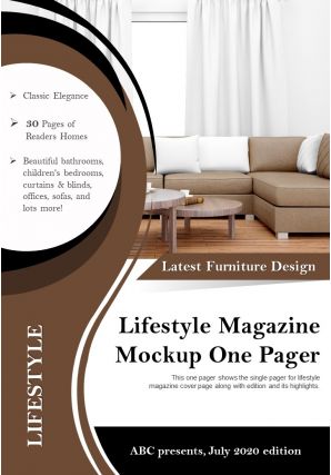 Lifestyle magazine mockup one pager presentation report infographic ppt pdf document