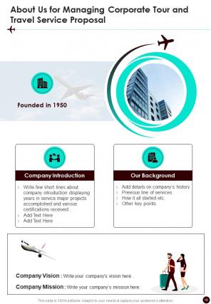 Managing Corporate Tour And Travel Service Proposal Example Document Report Doc Pdf Ppt