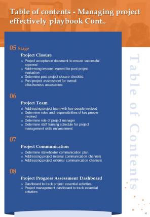 Managing Project Effectively Playbook Report Sample Example Document Good Engaging