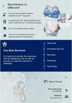 Medicare services two page brochure flyer template