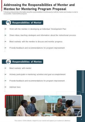 Mentoring program proposal sample document report doc pdf ppt