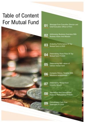 Mutual fund annual report template pdf doc ppt document report template