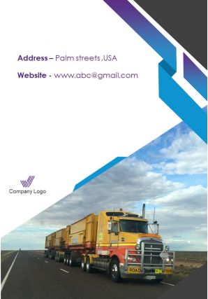 One page contact us page commercial vehicle company annual report infographic ppt pdf document
