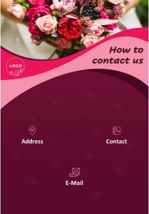 One page retail and sales brochure florist template