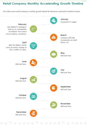 One Page Retail Company Monthly Accelerating Growth Timeline Report ...