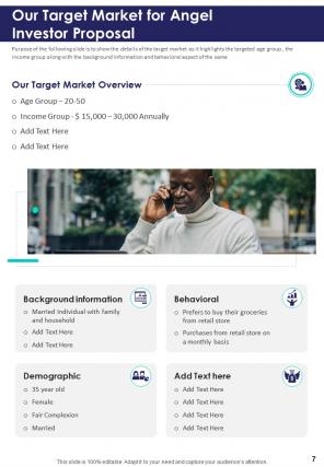 One pager angel investor proposal template