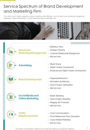 One pager brand development and marketing proposal template