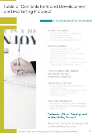 One pager brand development and marketing proposal template