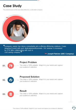 One pager call center proposal template