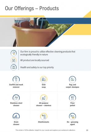One pager cleaning services proposal template