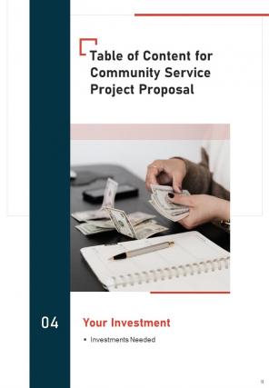 One pager community service project proposal template