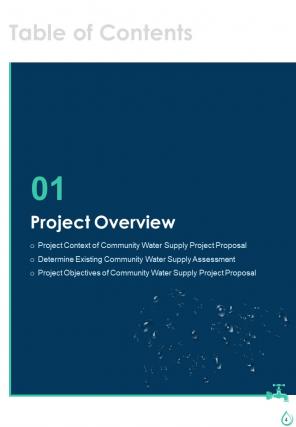 One pager community water supply project proposal template