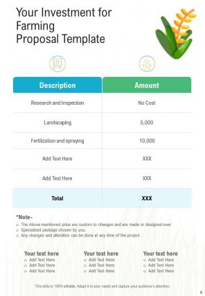 One pager farming proposal template