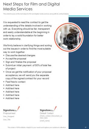 One pager film and digital media proposal template