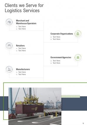 One pager logistics service proposal template